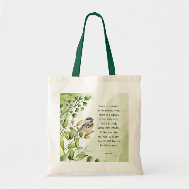 Tote Bag Love Nature Citation Inspirationnelle Lord Byron (Devant)