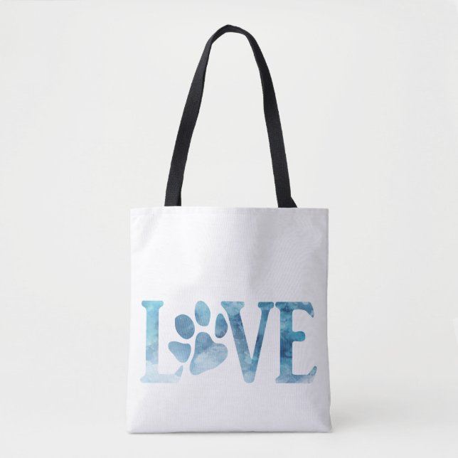 Tote Bag Love Paw Blue (Devant)