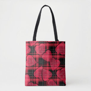 Tote Bag Love plaid