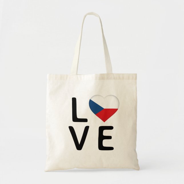 Tote Bag Love - République tchèque Drapeau (Devant)