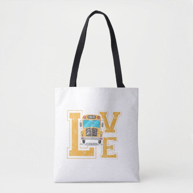 Tote Bag Love School Bus Driver TShirt For Men Women Bus Dr (Devant)