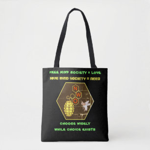 Tote Bag Love vs Need (noir) Fourre-tout