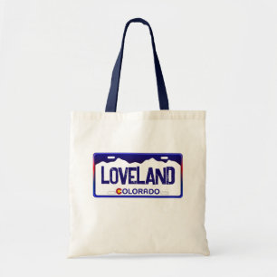 Tote Bag Loveland Colorado plaque d'immatriculation bleu sa