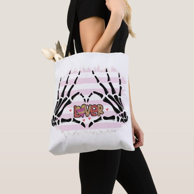 Tote Bag Lover Skeleton main (De près)