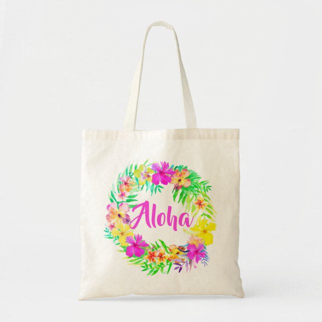Tote Bag Luau Tropical Hawaiian Aloha Summer Fun Tot (Devant)