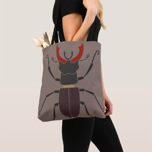 Tote Bag Lucane Élégant Minimaliste Insecte