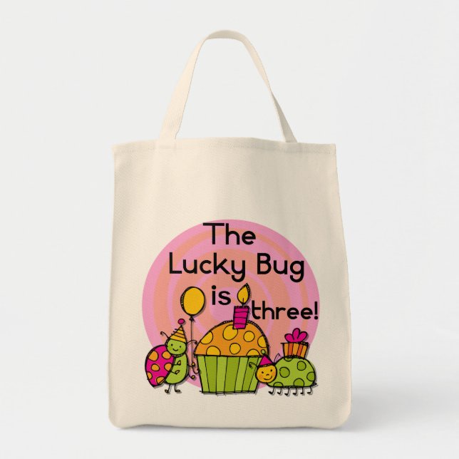 Tote Bag Lucky Bug Cupcake 3e Anniversaire Tshirts et cadea (Devant)