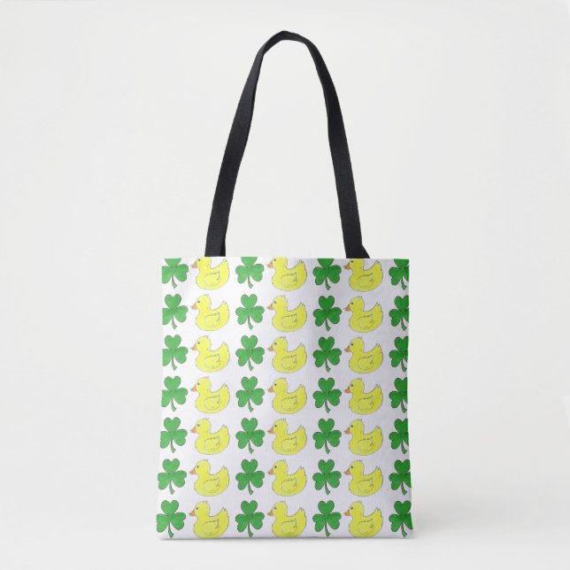 Tote Bag Lucky Duck Shamrock Clover St. Patrick's Day (Devant)