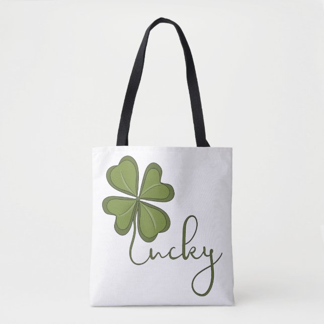 Tote Bag Lucky Four Leaf Clover (Devant)