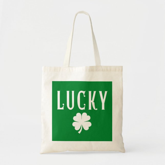 Tote Bag Lucky Four Leaf Clover St Patrick's Both Side  (Devant)