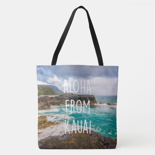 Tote Bag Lumaha'i Beach, Kauai, Hawaiian Beach Bag (Devant)