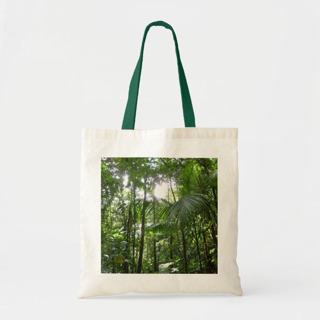 Tote Bag Lumière du soleil à travers la canopée de la forêt (Devant)