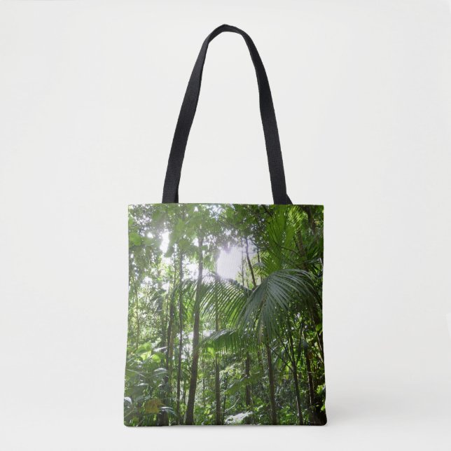 Tote Bag Lumière du soleil à travers la canopée de la forêt (Devant)