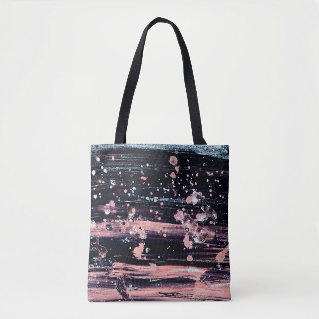Tote Bag Lumière glamour gris foncé rose (Devant)