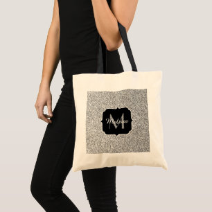 Tote Bag Lumière grise argentée paillettes scintillent Mono
