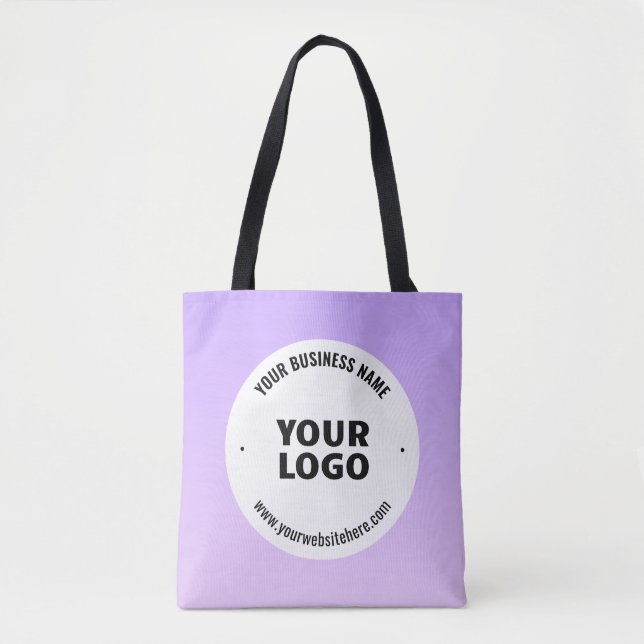 Tote Bag Lumière subtile violet Ombre et logo de votre entr (Devant)