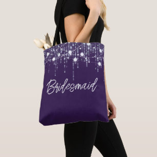 Tote Bag Lumières à pendage violet et blanc