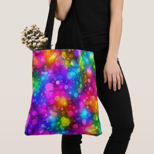 Tote Bag Lumières Bokeh de Néon Arc-en-Ciel Abstrait