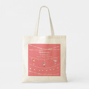 Tote Bag Lumières de fête rose personnalisées pour l'enterr