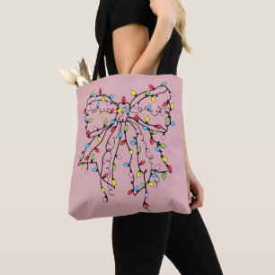 Tote Bag Lumières de Noël Coquette Bow