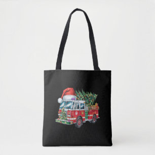 Tote Bag Lumières de Noël de chapeau de Père Noël de camion