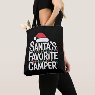 Tote Bag Lumières de Noël du campeur préféré du Père Noël C