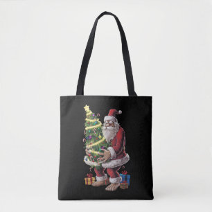 Tote Bag Lumières de sapin de Noël Bigfoot Noël amateur de