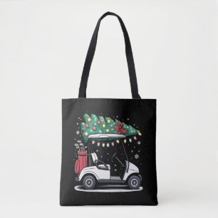 Tote Bag Lumières de sapin de Noël de chariot de golf Xmas