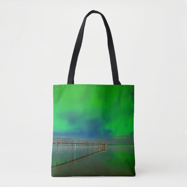 Tote Bag Lumières du Nord | Lac Winnipeg Canada, Manitoba (Devant)
