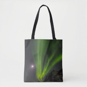 Tote Bag Lumières du Nord Plage de Haukland Île Norvège