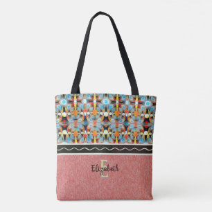 Tote Bag Lumières Ethermiques Jaune, Orange, Bleu & Noir