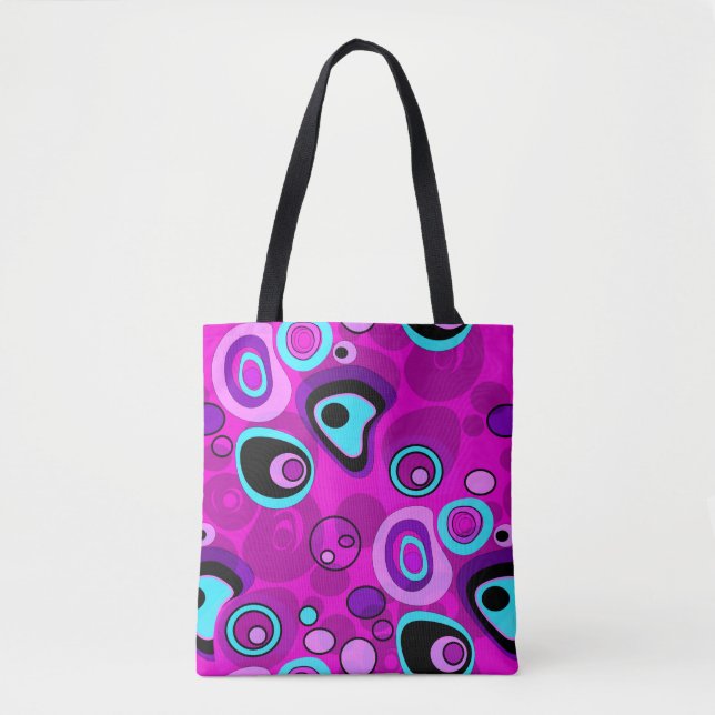 Tote Bag Lumineuse, abstraite, Magenta (Devant)