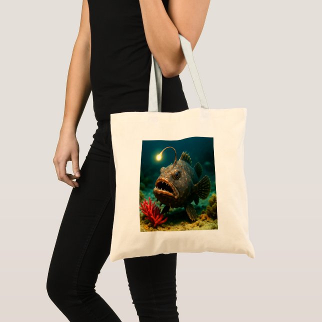 Tote Bag Luminosité de la mer profonde : le poisson-pêcheur (Devant (produit))