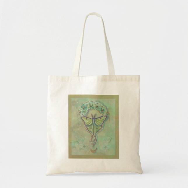 Tote Bag Luna Moth moon design par Renee Lavoie (Devant)