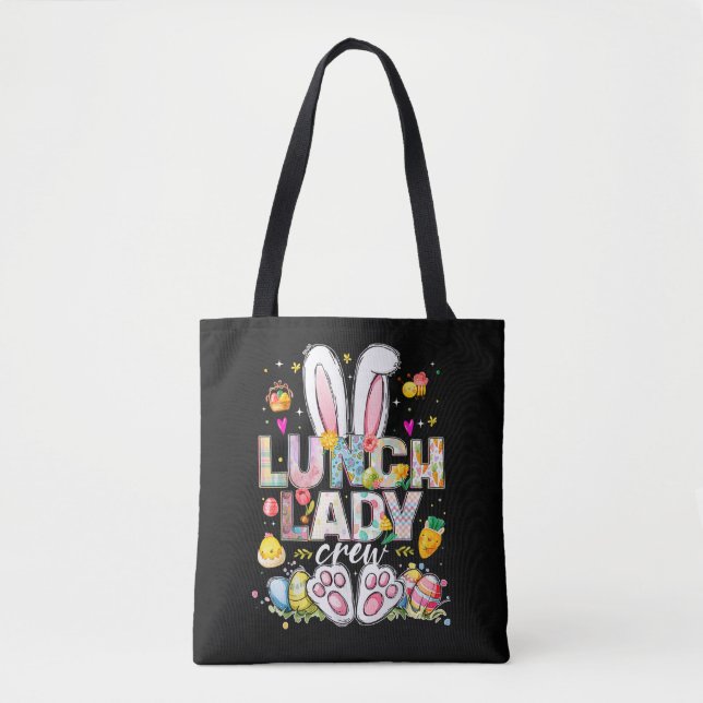 Tote Bag Lunch Lady Crew Funny Bunny (Devant)