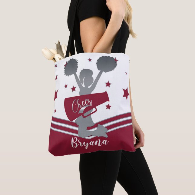 Tote Bag Lune Argent Blancs Étoiles Cheer Cheer (De près)