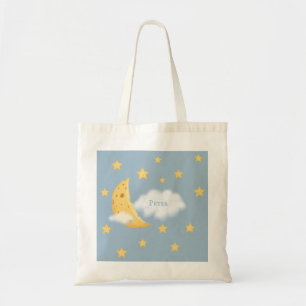 Tote Bag Lune Cheesy & Étoiles Fluffy Personnalisé Cloud bl