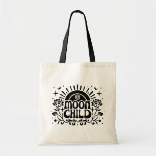 Tote Bag Lune enfant sorcière fille spirituelle