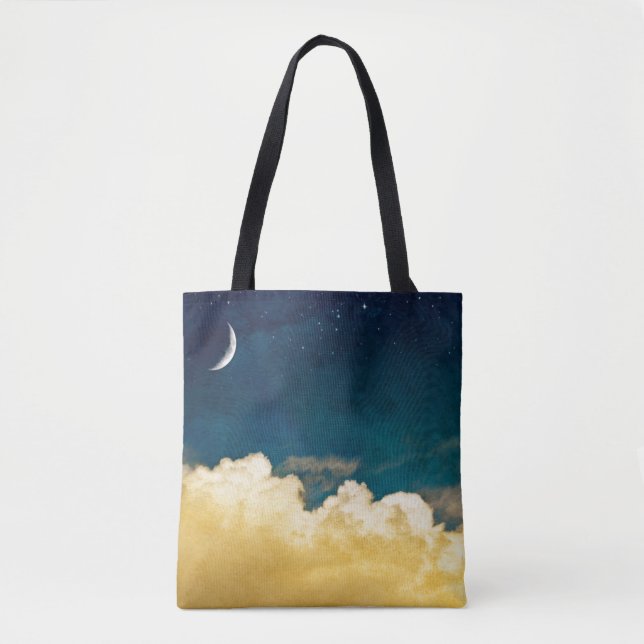 Tote Bag Lune et Cloudscape (Devant)