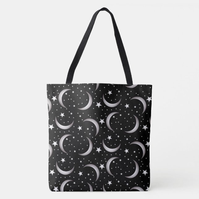 Tote Bag Lune et étoiles (Devant)