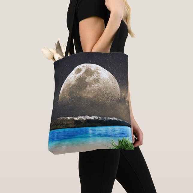 Tote Bag Lune Et Plage (De près)