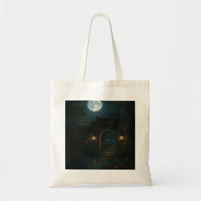 Tote Bag Lune Gate Garden Fourre-tout - Portée par Moonligh (Devant)