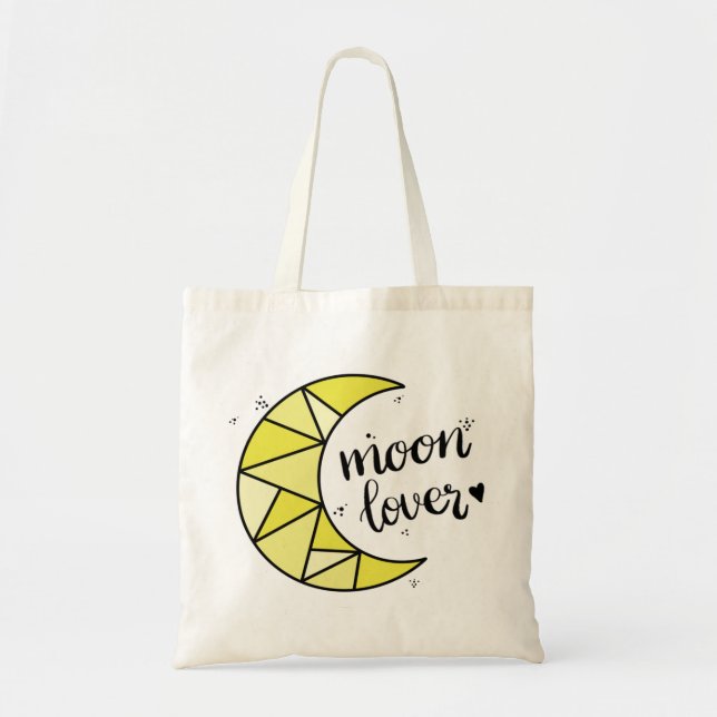 Tote Bag Lune géométrique de lune jaune mignonne (Devant)