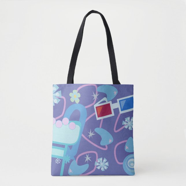 Tote Bag Lunettes 3D Fun Boomerangs Motif Rétro Années 50 (Devant)