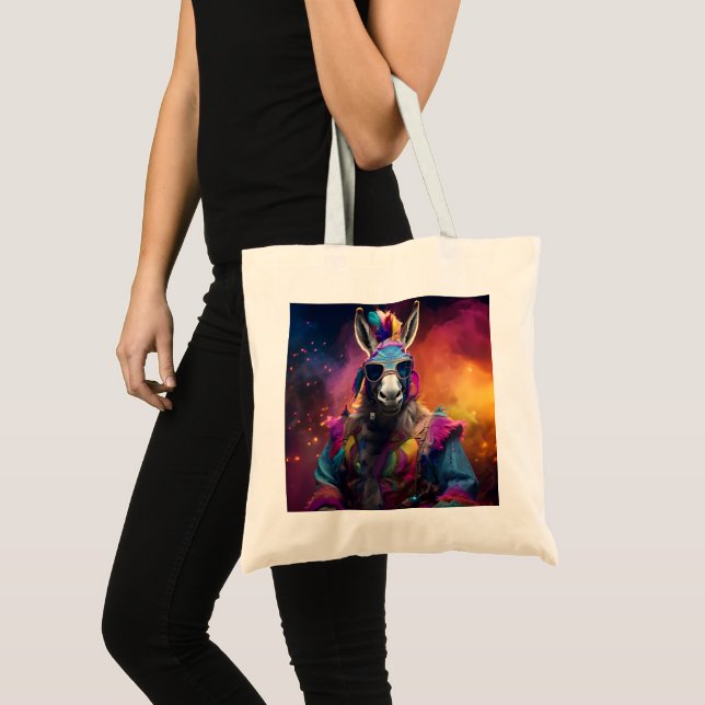 Tote Bag Lunettes bleues Funky Donkey (Devant (produit))