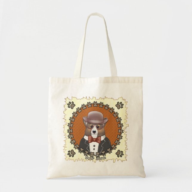 Tote Bag Lunettes de corgi gallois (Devant)