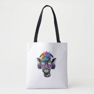 Tote Bag Lunettes de soleil cool Giraffe Casques Giraffes