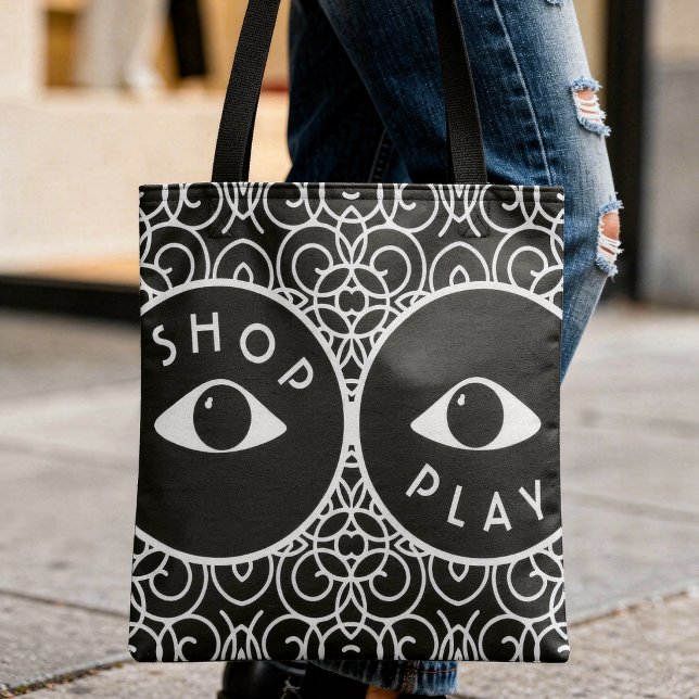 Tote Bag Lunettes de soleil géométriques Two Tone  (Shop, play, or say anything you like, this tote is all yours. Sunglasses, bold pattern.)