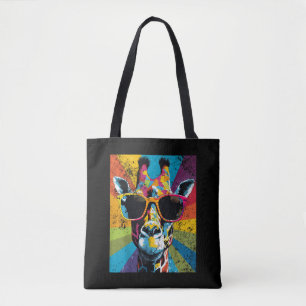 Tote Bag Lunettes de soleil vintage Girafe Drôle Animal Afr