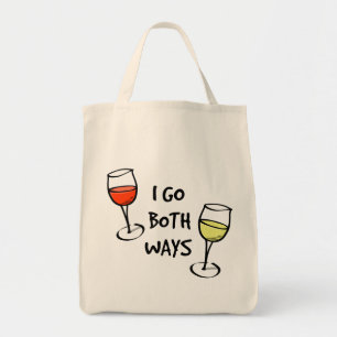 Tote Bag Lunettes de vin de dessin Je vais les deux façons